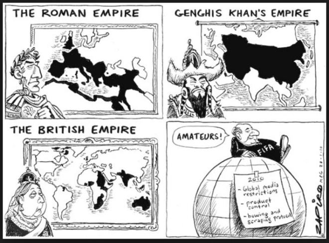 O Império Fifa by Jonathan Zapiro, desenhista sul-africano
