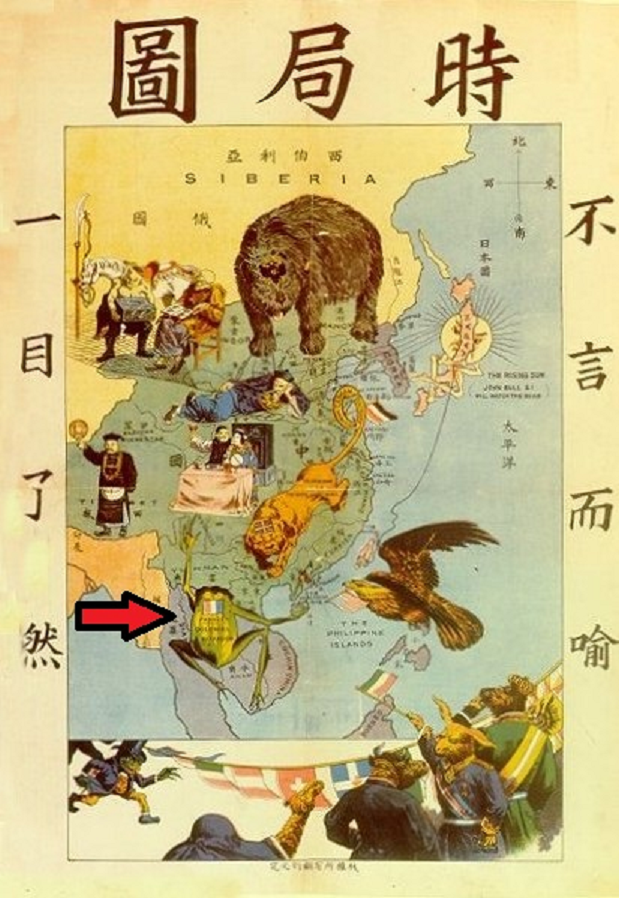Mapa chinês alegórico Princípios do séc. XX